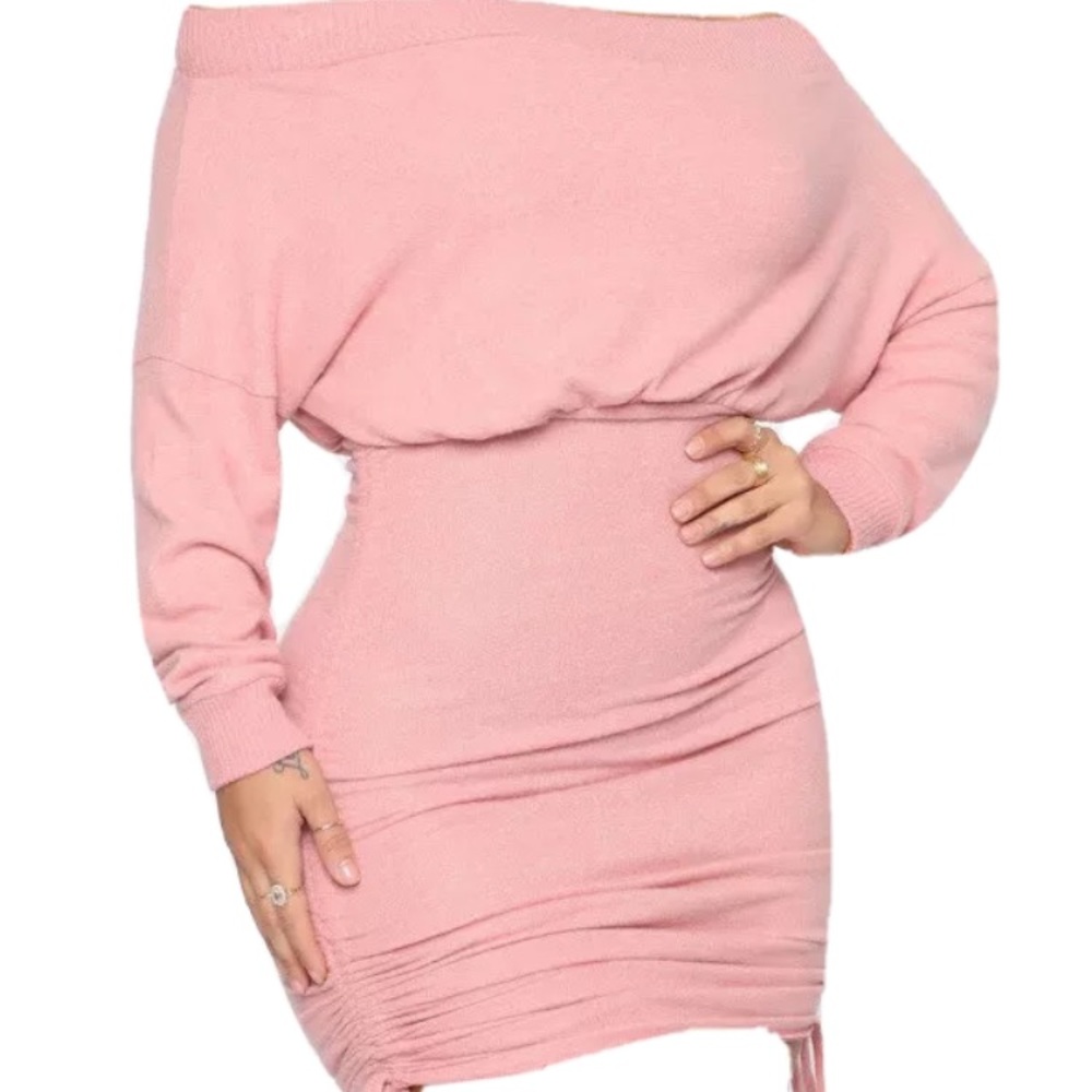 Pink sweater dress